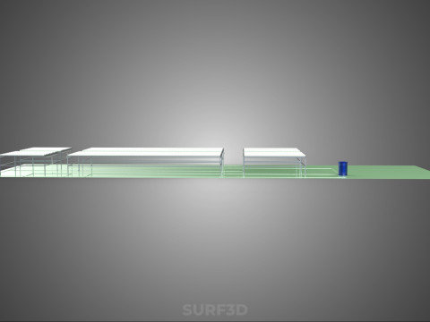 ВЕЛИКЕ ПОЛЕ NFT АЕРОПОНІКА ГІДРОПОНІКА ПЛАН МАСИВ РЯД ФЕРМА РОСЛИН 3D Модель
