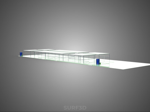 ВЕЛИКЕ ПОЛЕ NFT АЕРОПОНІКА ГІДРОПОНІКА ПЛАН МАСИВ РЯД ФЕРМА РОСЛИН 3D Модель