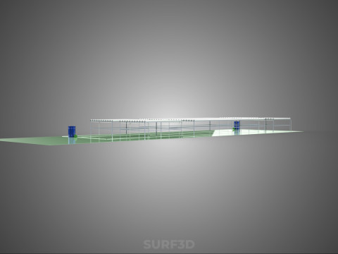 ВЕЛИКЕ ПОЛЕ NFT АЕРОПОНІКА ГІДРОПОНІКА ПЛАН МАСИВ РЯД ФЕРМА РОСЛИН 3D Модель