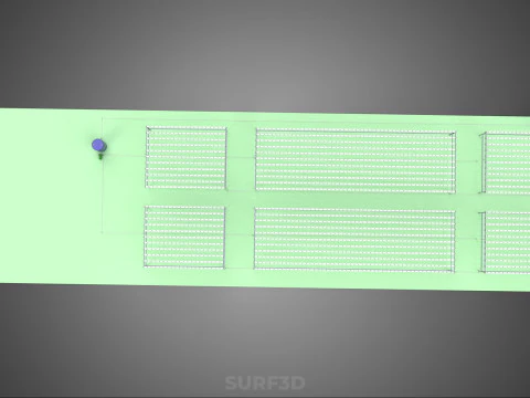 LARGE NFT FIELD AEROPONIC HYDROPONIC LAYOUT ARRAY ROW PLANT FARM 3D Model