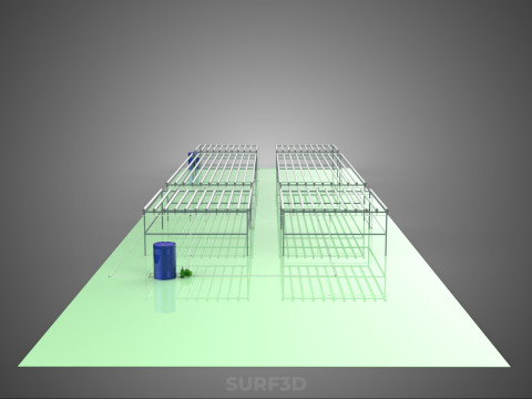 ВЕЛИКЕ ПОЛЕ NFT АЕРОПОНІКА ГІДРОПОНІКА ПЛАН МАСИВ РЯД ФЕРМА РОСЛИН 3D Модель