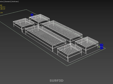ВЕЛИКЕ ПОЛЕ NFT АЕРОПОНІКА ГІДРОПОНІКА ПЛАН МАСИВ РЯД ФЕРМА РОСЛИН 3D Модель