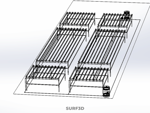 ВЕЛИКЕ ПОЛЕ NFT АЕРОПОНІКА ГІДРОПОНІКА ПЛАН МАСИВ РЯД ФЕРМА РОСЛИН 3D Модель