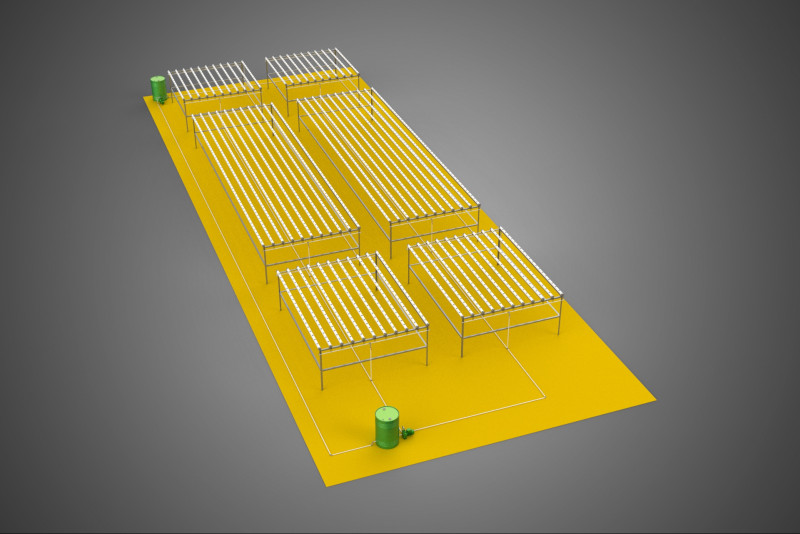 田野花园布局 气培 水培植物 农作物农场 工厂 3D 模型 .c4d .max .obj .3ds .fbx .stl .blend