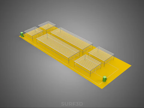 FIELD GARDEN LAYOUT AEROPONIC HYDROPONIC PLANT CROP FARM FACTORY 3D Model
