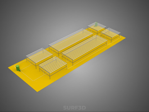 田野花园布局 气培 水培植物 农作物农场 工厂 3D 模型