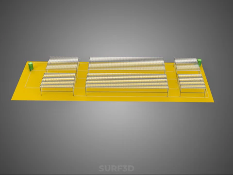 FIELD GARDEN LAYOUT AEROPONIC HYDROPONIC PLANT CROP FARM FACTORY 3D Model