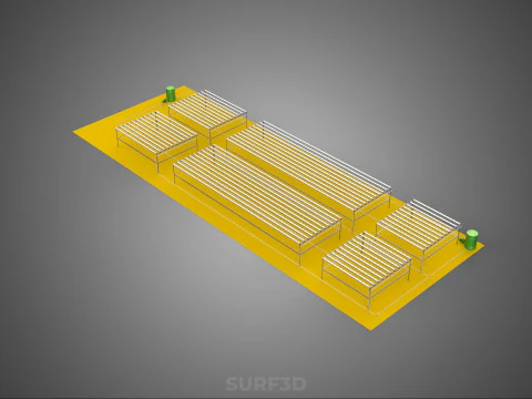 FIELD GARDEN LAYOUT AEROPONIC HYDROPONIC PLANT CROP FARM FACTORY 3D Model