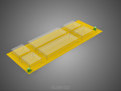 田野花园布局 气培 水培植物 农作物农场 工厂 3D 模型