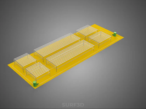 FIELD GARDEN LAYOUT AEROPONIC HYDROPONIC PLANT CROP FARM FACTORY 3D Model