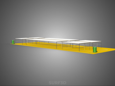 田野花园布局 气培 水培植物 农作物农场 工厂 3D 模型