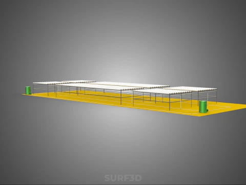 FIELD GARDEN LAYOUT AEROPONIC HYDROPONIC PLANT CROP FARM FACTORY 3D Model