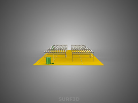 田野花园布局 气培 水培植物 农作物农场 工厂 3D 模型