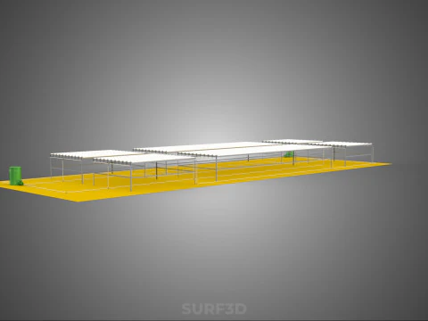 FIELD GARDEN LAYOUT AEROPONIC HYDROPONIC PLANT CROP FARM FACTORY 3D Model