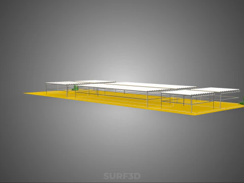 FIELD GARDEN LAYOUT AEROPONIC HYDROPONIC PLANT CROP FARM FACTORY 3D Model
