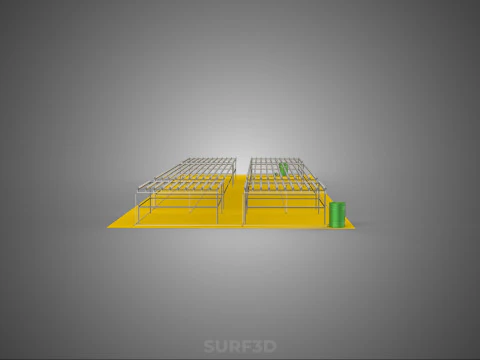 FIELD GARDEN LAYOUT AEROPONIC HYDROPONIC PLANT CROP FARM FACTORY 3D Model