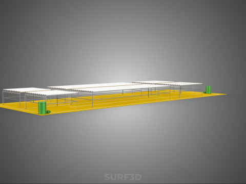田野花园布局 气培 水培植物 农作物农场 工厂 3D 模型