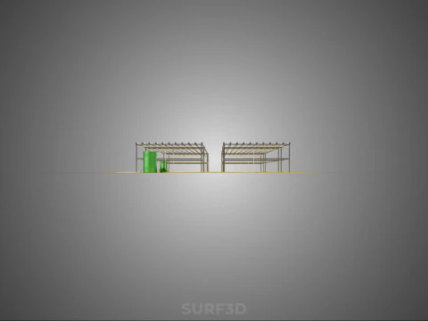 FIELD GARDEN LAYOUT AEROPONIC HYDROPONIC PLANT CROP FARM FACTORY 3D Model