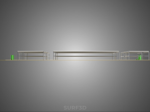 田野花园布局 气培 水培植物 农作物农场 工厂 3D 模型
