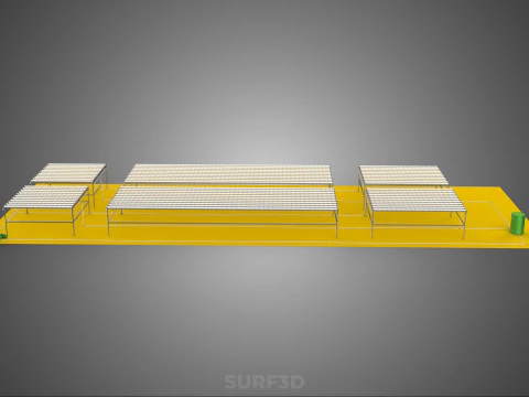 FIELD GARDEN LAYOUT AEROPONIC HYDROPONIC PLANT CROP FARM FACTORY 3D Model