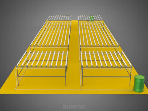 FIELD GARDEN LAYOUT AEROPONIC HYDROPONIC PLANT CROP FARM FACTORY 3D Model