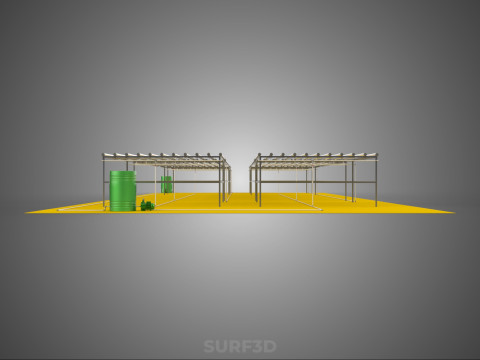 田野花园布局 气培 水培植物 农作物农场 工厂 3D 模型