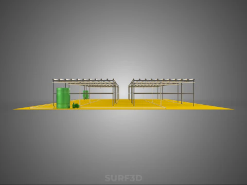 FIELD GARDEN LAYOUT AEROPONIC HYDROPONIC PLANT CROP FARM FACTORY 3D Model