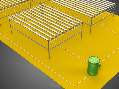 田野花园布局 气培 水培植物 农作物农场 工厂 3D 模型