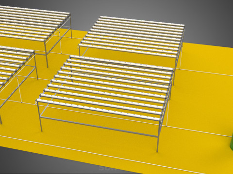 田野花园布局 气培 水培植物 农作物农场 工厂 3D 模型
