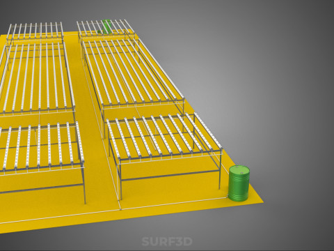 田野花园布局 气培 水培植物 农作物农场 工厂 3D 模型
