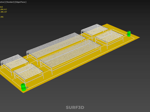田野花园布局 气培 水培植物 农作物农场 工厂 3D 模型