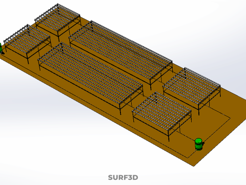 田野花园布局 气培 水培植物 农作物农场 工厂 3D 模型