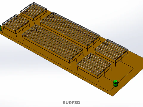 FIELD GARDEN LAYOUT AEROPONIC HYDROPONIC PLANT CROP FARM FACTORY 3D Model
