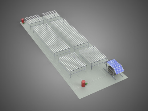 NFT FIELD AEROPONIC HYDROPONIC CROP PLANT FARM SOLAR POWERED IOT Modèle 3D