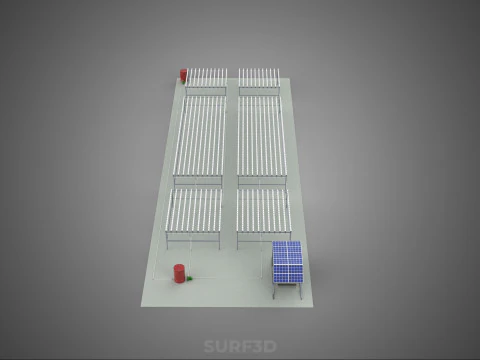 NFT FIELD AEROPONIC HYDROPONIC CROP PLANT FARM SOLAR POWERED IOT 3D Model