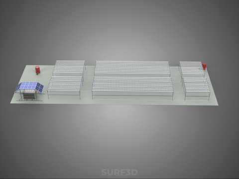 NFT 田间气雾栽培作物种植场太阳能物联网 3D 模型