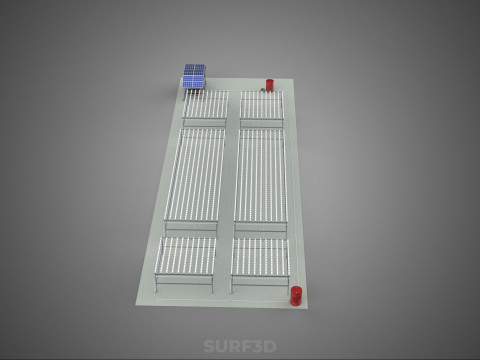 NFT 田间气雾栽培作物种植场太阳能物联网 3D 模型