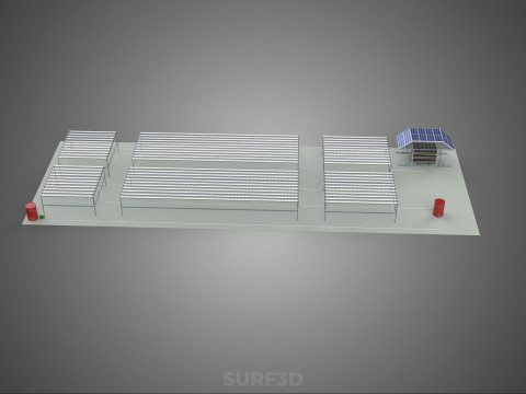 NFT 田间气雾栽培作物种植场太阳能物联网 3D 模型