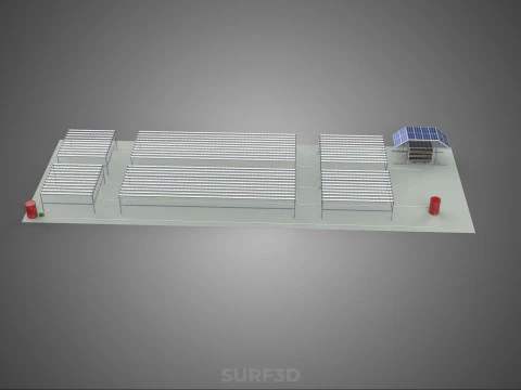 NFT FIELD AEROPONIC HYDROPONIC CROP PLANT FARM SOLAR POWERED IOT 3D Model