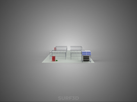 NFT 田间气雾栽培作物种植场太阳能物联网 3D 模型