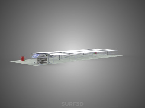 NFT 田间气雾栽培作物种植场太阳能物联网 3D 模型