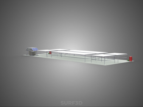 NFT 田间气雾栽培作物种植场太阳能物联网 3D 模型