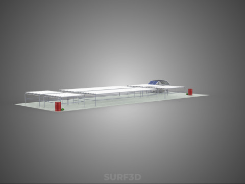 NFT 田间气雾栽培作物种植场太阳能物联网 3D 模型