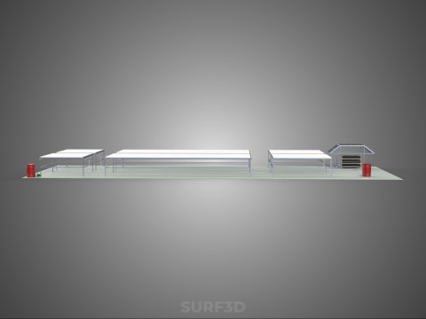 NFT 田间气雾栽培作物种植场太阳能物联网 3D 模型