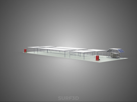 NFT 田间气雾栽培作物种植场太阳能物联网 3D 模型