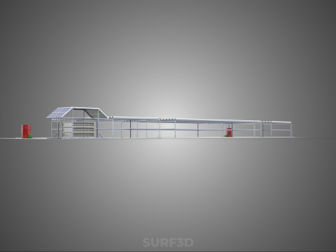 NFT 田间气雾栽培作物种植场太阳能物联网 3D 模型