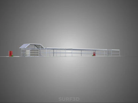 NFT FIELD AEROPONIC HYDROPONIC CROP PLANT FARM SOLAR POWERED IOT 3D Model