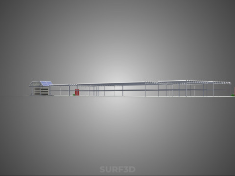 NFT 田间气雾栽培作物种植场太阳能物联网 3D 模型
