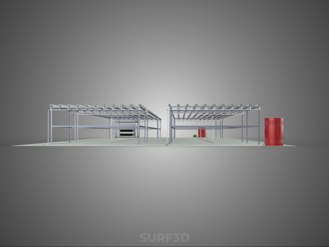 NFT 田间气雾栽培作物种植场太阳能物联网 3D 模型