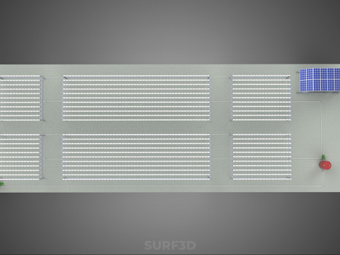 NFT 田间气雾栽培作物种植场太阳能物联网 3D 模型